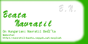 beata navratil business card